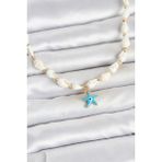 Fırsatkolik Doğal Deniz Kabuğu Dizili Mavi Yıldız Model Kolye - 005-Mavi