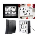Fırsatkolik Mey Ithalat® A4 Boyutunda LED Işıklı Yazı Panosu Lightbox - 00 Siyah - Beyaz