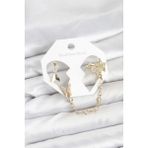 Fırsatkolik Mey Ithalat® Pirinç Gold Renk Kelebek Model Zincir Bağlantılı Ear Cuff Küpe Seti - 0 - Siyah