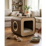 Fırsatkolik Özel Tasarım Fusion Mdf Kedi Evi - 00 Siyah - Beyaz