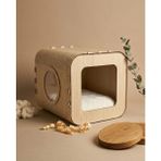 Fırsatkolik Özel Tasarım Luna Mdf Kedi Evi - 00 Siyah - Beyaz