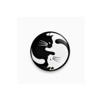 fırsatlar diyarı Kedi Ying Yang Şeklinde Siyah Beyaz Buton Rozet