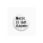 fırsatlar diyarı Music Is The Answer Yazılı Siyah Beyaz Y2K Buton Rozet