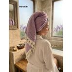 Fırsato Kristal Desenli %100 Pamuklu Saç Kurulama Havlusu | Baş Havlusu | Peşkir – 45X90 cm (1ADET) - Mürdüm - 45 x 90 cm