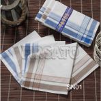 Fırsato Yavuz Kumaş Mendil 12'li Kutulu Set 39X39CM - Mavi - Beyaz - Kahverengi