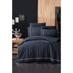 First Choice Alisa %100 Pamuk 150 Tc (60 Tel) Deluxe Ranforce Çift Kişilik Nevresim Takımı - Lacivert - 200 x 220 cm