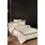 First Choice Belezza %100 Pamuk Deluxe Saten 200 Tc (80 Tel) Çift Kişilik Nevresim Takımı - Sütlü Kahverengi - 200 x 220 cm