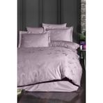 First Choice Corina %100 Pamuk 200 Tc (80 Tel) Jakarlı Saten Çift Kişilik Nevresim Takımı - Lavanta - 200 x 220 cm