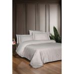 First Choice Etnic %100 Pamuk 200 Tc (80 Tel) Jakarlı Saten Çift Kişilik Nevresim Takımı - Bej - 200 x 220 cm