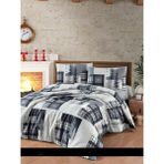 First Choice Flanel Nevresim Takımı Winter Grey Çift Kişilik - 200 x 220 cm - Gri