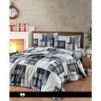 First Choice Flanel Pazen Nevresim Takımı - Winter Grey - Kırmızı - 200 x 220 cm