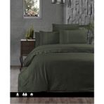 First Choice Gala %100 Pamuk 150 Tc (60 Tel) Deluxe Ranforce Çift Kişilik Nevresim Takımı - Haki - 200 x 220 cm