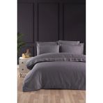 First Choice Gomez %100 Pamuk 200 Tc (80 Tel) Nakışlı Çift Kişilik Nevresim Takımı - Gümüş - 200 x 220 cm