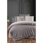 First Choice Groovy %100 Pamuk 200 Tc Deluxe Saten (80 Tel) Çift Kişilik Nevresim Takımı - Gri - 200 x 220 cm