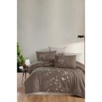 First Choice Hardy %100 Pamuk 150 Tc (60 Tel) Ranforce Çift Kişilik Nevresim Takımı - Kahverengi - 200 x 220 cm