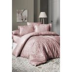 First Choice Herra %100 Pamuk 200 Tc (80 Tel) Jakarlı Saten Tek Kişilik Nevresim Takımı - Pudra - 160 x 220 cm