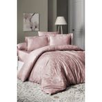 First Choice Herra %100 Pamuk Saten 200 Tc (80 Tel) Jakarlı Çift Kişilik Nevresim Takımı - Pudra - 200 x 220 cm