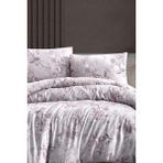 First Choice Ibiza %100 Pamuk Çift Kişilik Nevresim Takımı - Lastikli Çarşaf - Lila - 200 x 220 cm