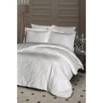 First Choice Lamone %100 Pamuk 200 Tc (80 Tel) Jakarlı Saten Tek Kişilik Nevresim Takımı - Krem - 160 x 220 cm
