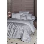 First Choice Mirabel %100 Pamuk 200 Tc (80 Tel) Dantelli Çift Kişilik Nevresim Takımı - Gri - 200 x 220 cm