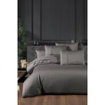 First Choice New %100 Pamuk 200 Tc (80 Tel) Deluxe Saten Çift Kişilik Nevresim Takımı - Gümüş - 200 x 220 cm