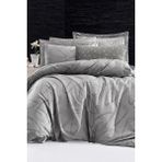 First Choice Rovena %100 Pamuk Saten 200 Tc (80 Tel) Çift Kişilik Nevresim Takımı - Gri - 200 x 220 cm