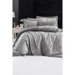 First Choice Rovena %100 Pamuk Saten 200 Tc (80 Tel) Tek Kişilik Nevresim Takımı - Gri - 160 x 220 cm