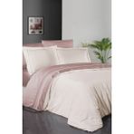 First Choice Serenity %100 Pamuk 200 Tc (80 Tel) Deluxe Saten Çift Kişilik Nevresim Takımı - Pudra - 200 x 220 cm
