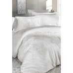 First Choice Sofya %100 Pamuk Saten 200 Tc (80 Tel) Jakarlı Çift Kişilik Nevresim Takımı - Krem - 200 x 220 cm