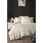 First Choice Stesha %100 Pamuk 200 Tc (80 Tel) Jakarlı Saten Tek Kişilik Nevresim Takımı - Bej - 160 x 220 cm