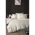 First Choice Steshia %100 Pamuk Saten 200 Tc (80 Tel) Jakarlı Çift Kişilik Nevresim Takımı - Bej - 200 x 220 cm