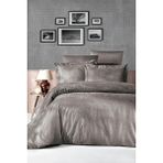 First Choice Tecna %100 Pamuk Saten 200 Tc (80 Tel) Jakarlı Çift Kişilik Nevresim Takımı - Vizon - 200 x 220 cm