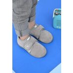 First Step Gri Yıldız Nakışlı Kız Çocuk Cırt Cırtlı Panduf-F-732