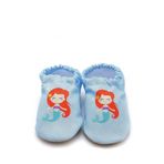 First Step Mermaid Kaydırmaz Taban Bebek Yazlık Patik Mavi , Ev Botu Terliği Kreş Ayakkabısı Panduf F-824