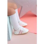 First Step Pembe Çizgili Beyaz Kız Bebek Spor Patik Ilk Adım Ayakkabısı-g-2354