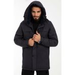 First Stops Erkek Lacivert Içi Polarlı Su ve Rüzgar Geçirmez Kapüşonlu Kışlık Mont Kaban Parka - 03L-Lacivert