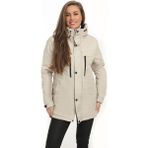 First Stops Kadın Polarlı Kürklü Su Ve Rüzgar Geçirmez Kapüşonlu Mont Parka Taş Renk 2XL