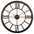 FirsTime & Co. Bronz Büyük Zaman Duvar Saati, Oturma Odası ve Ev Ofisi için Büyük Vintage Dekor Yuvarlak, Plastik, Çiftlik Evi, 101,6 cm