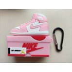 FirstModel Apple Airpds 1/2 Nesil Uyumlu Nike Air Jordan Silikon Kulaklık Kılıfı Pembe