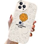 FIRSTPELLA iPhone 13 Pro Max Kılıfıyla Uyumlu, Sevimli Astronot Uzay Gezegen Kılıfı, Deri Dar Kesim Kaymaz Silikon Tampon Yumuşak Tampon Tam Koruyucu Telefon Kılıfı iPhone 13 Pro Max 6,7 inç (Beyaz)