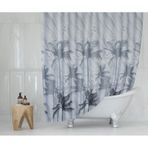Fırtına Desenli Banyo Perdesi Gri Çift Kanat 120x200 CM Duş Perdesi Gri