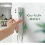 Fırtına Yapışkanlı Plastik Eşya Sabitleme Aparatı Kızaklı Priz Kablo Tutacağı 2 Adet Renkli - 1 - 0- Koyu Mavi
