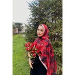 Firuze scarf ROSE DESEN KIRMIZI SOFT ŞAL