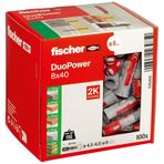 fischer DuoPower 8 x 40, evrensel dübel, güçlü 2 bileşenli dübel, beton, tuğla, taş, alçı yapı plakaları vb. sabitlemek için plastik dübel, vidasız, 100 adet