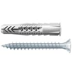 FISCHER Evrensel dübel UX 8 x 50 R S/25, her biri uygun vidalarla birlikte 25 naylon dübel, kenarlı, çok amaçlı dübel, beton, alçıpan, kireç kumu delik taşı vb. yerlerde optimum tutuş için