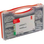 Fischer Red-Box Ux/Sx Plus, Dübel Kutusu, 160 Evrensel Dübel, Ux & 130 Genişletme Dübelleri Sx Plus, Önceden Sınıflandırılmış Dübel Seti, Çok Sayıda Yapı Malzemesi Sabitleme Için