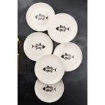 Fish Balık 6 Parça Seramik 21 cm Pasta Tabağı - 6 Kişilik