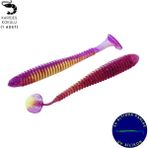 Fishack Silikon Kurt Yem - 4,2g 105MM - Turna/levrek Silikonu - 1 Adet - Mor/yeşil - Karides Kokulu