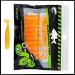 Fishack Uyguna-Yakala 1,5g 45MM -10 Adet silikon Kurt Yem uv Silikon - Karides Kokulu-Turuncu -1002-OR