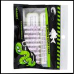 Fishack Uyguna-Yakala 1g 52MM -10 Adet silikon Kurt Yem - Karides Kokulu- Beyaz -1073-WHT